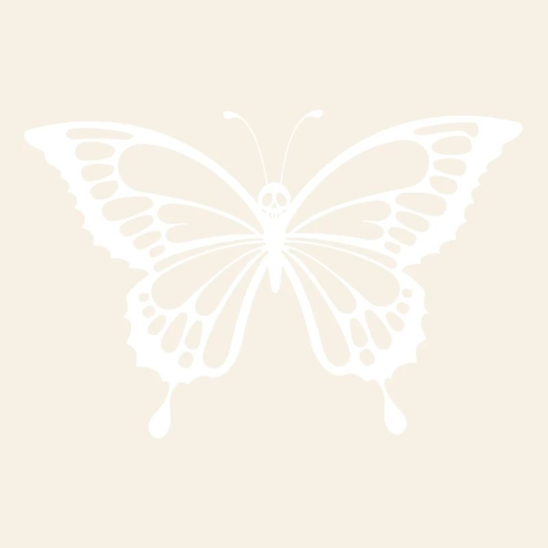 Crâne et papillon blanc