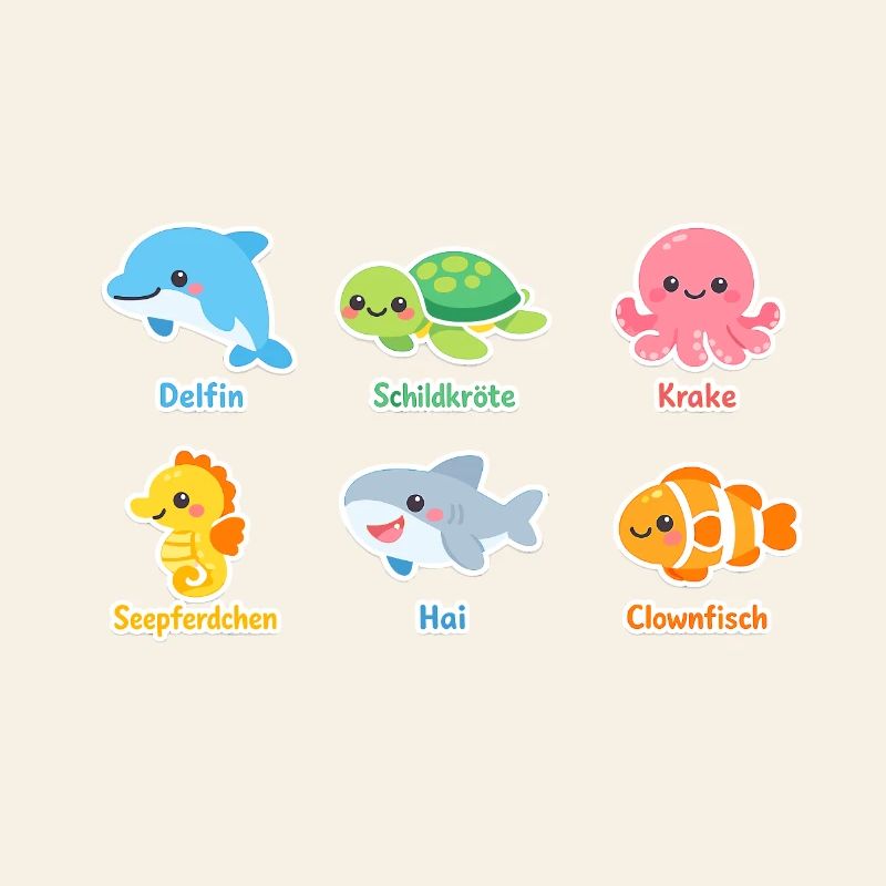 Cuddly Sea Creatures Sticker