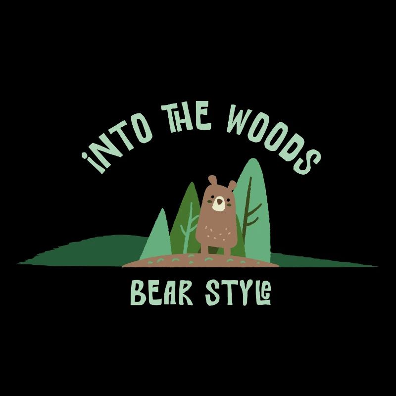 Bär Stil Im Wald Illustration