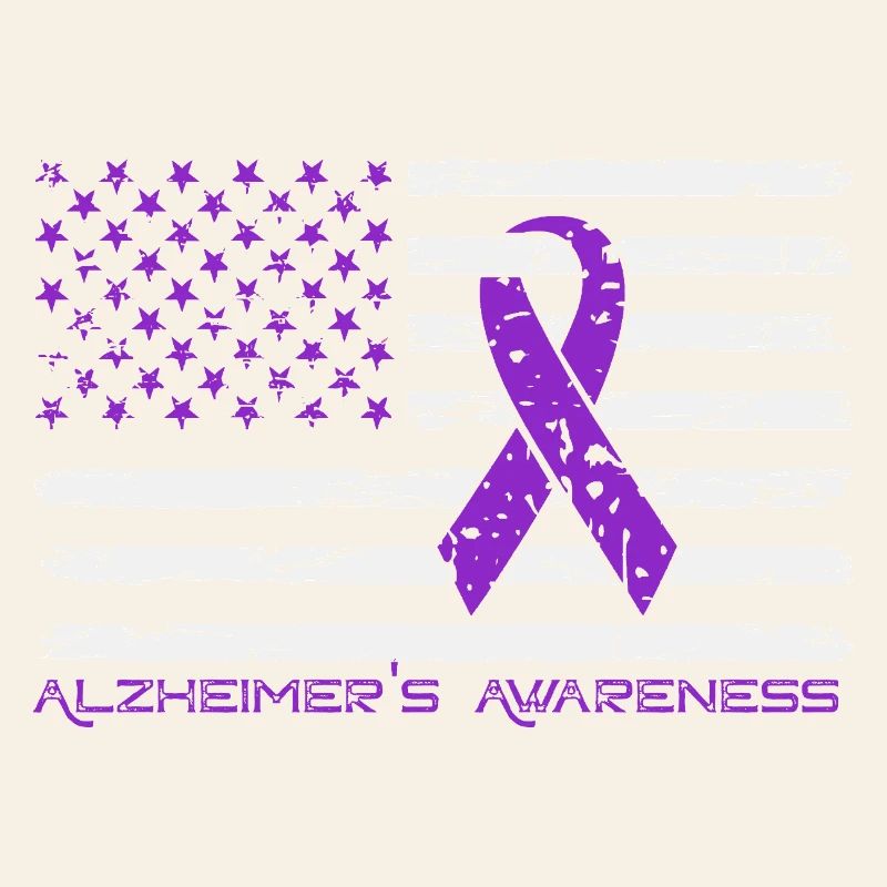 Ruban Violet Alzheimer Drapeau US
