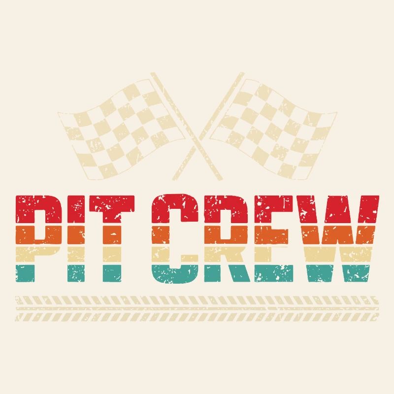 Pit Crew Équipe de Course Automobile Vintage