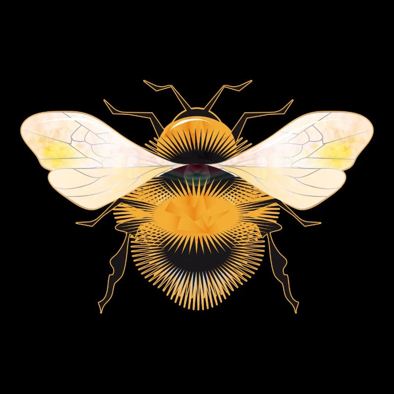 stilisierte Hummel mit irisierenden Flügel