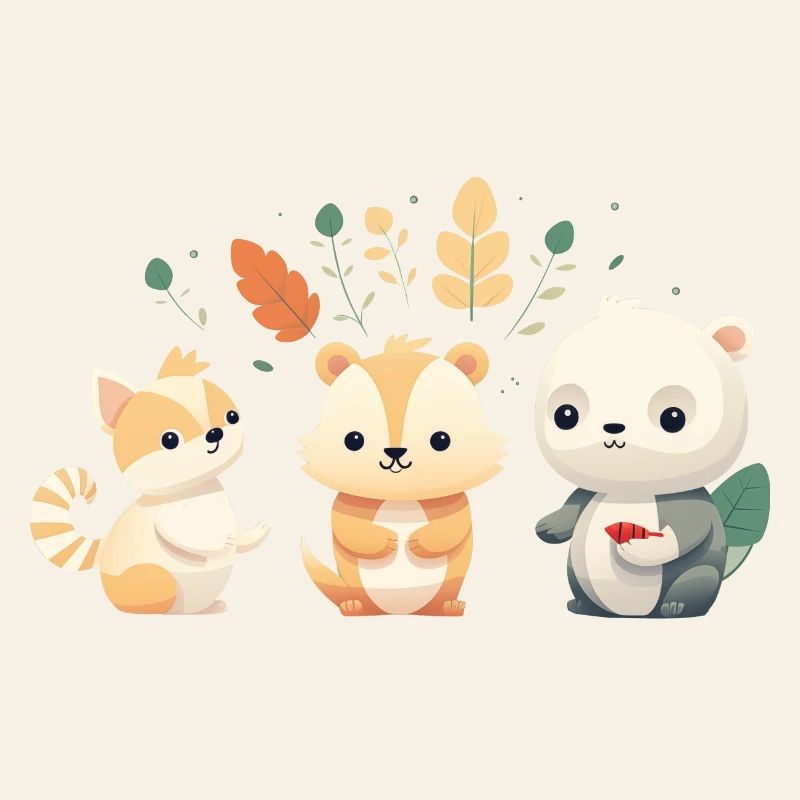 Illustration mignonne des amis de la forêt