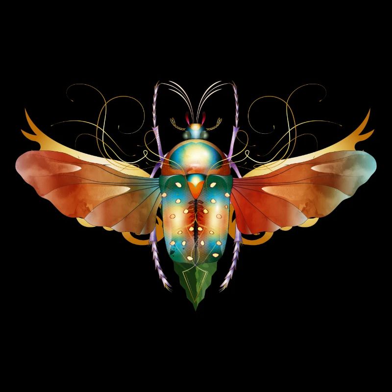 insecte scintillant coloré imaginatif avec des ailes