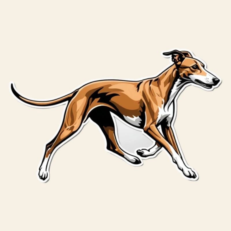 Dynamic Greyhound Running Illustration