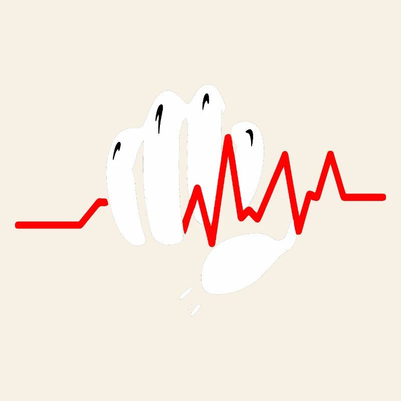 clenched fist with pulse line