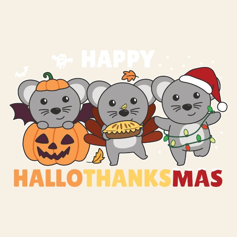 Happy Hallothanksmas Mouse Christmas Mice
