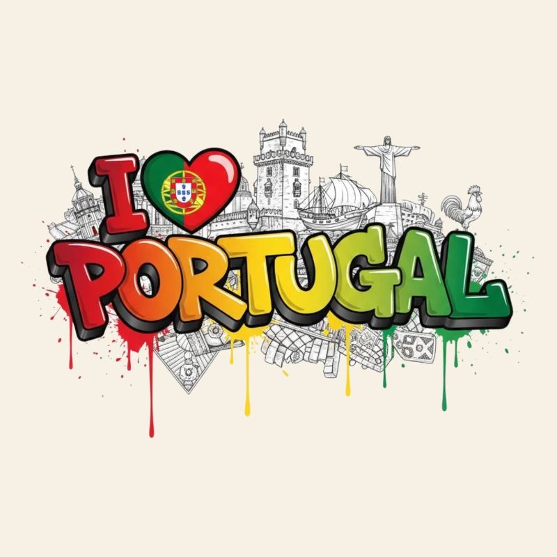 Drapeau portugais Monuments Graffiti Art