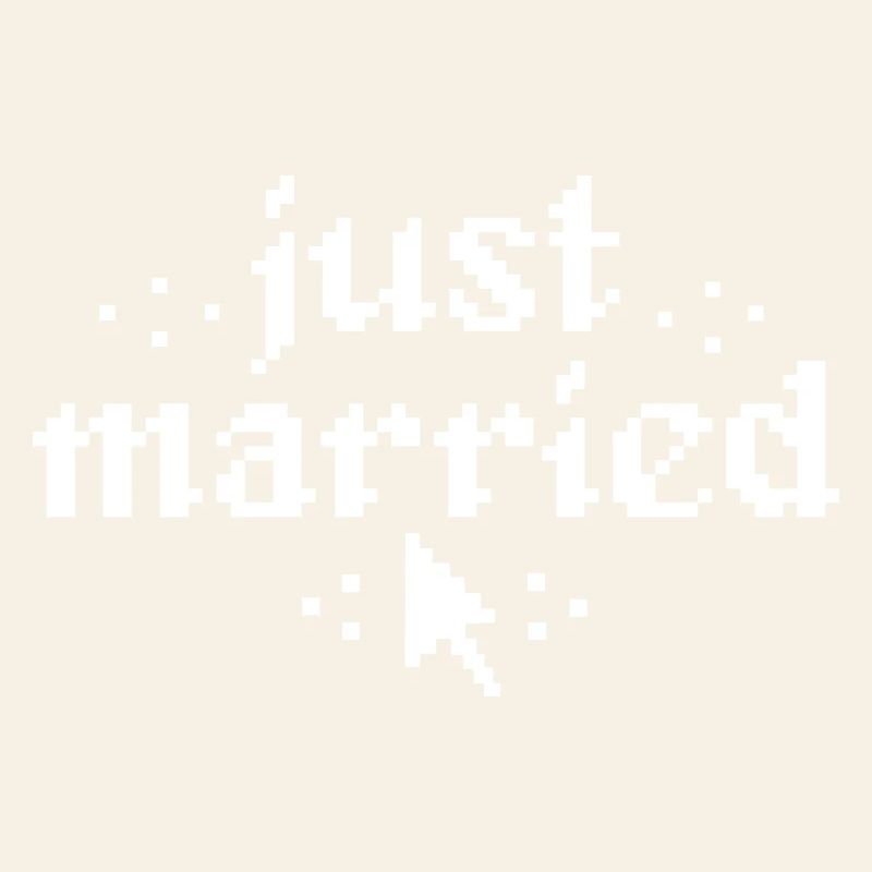 Cadeau de mariage avec pointeur de souris Pixel Juste, Vient de se marier