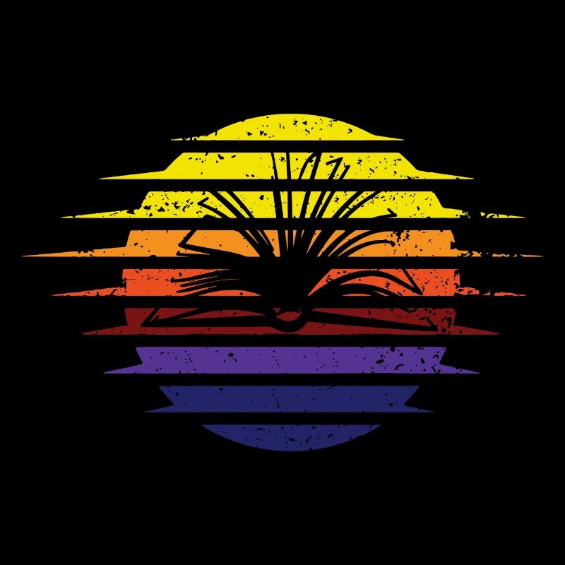 Rainbow Sun Ribbon Retro