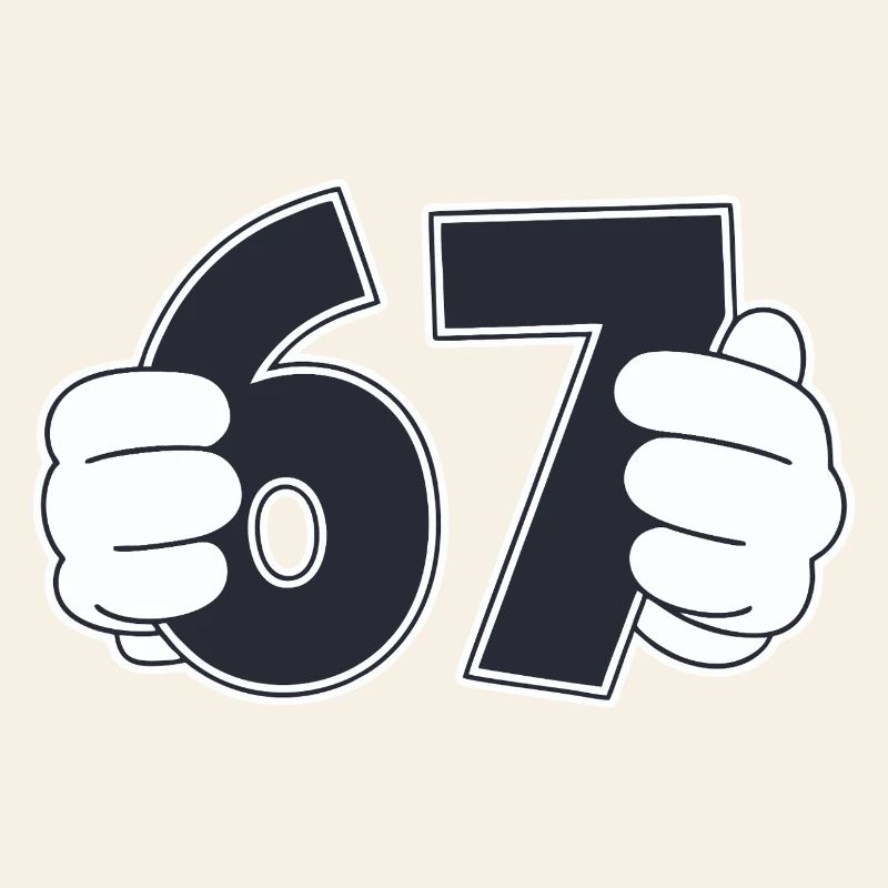 Minimaliste Fun Numéro 67 Conception graphique