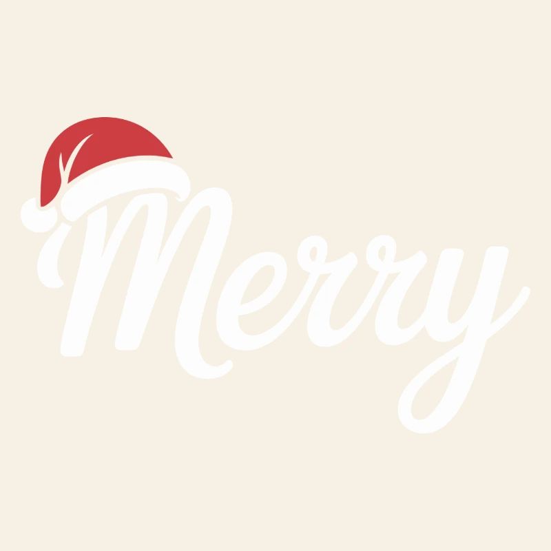Merry Christmas Script with Santa Hat