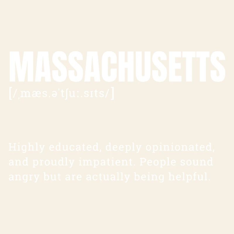 Massachusetts Großformat Typo