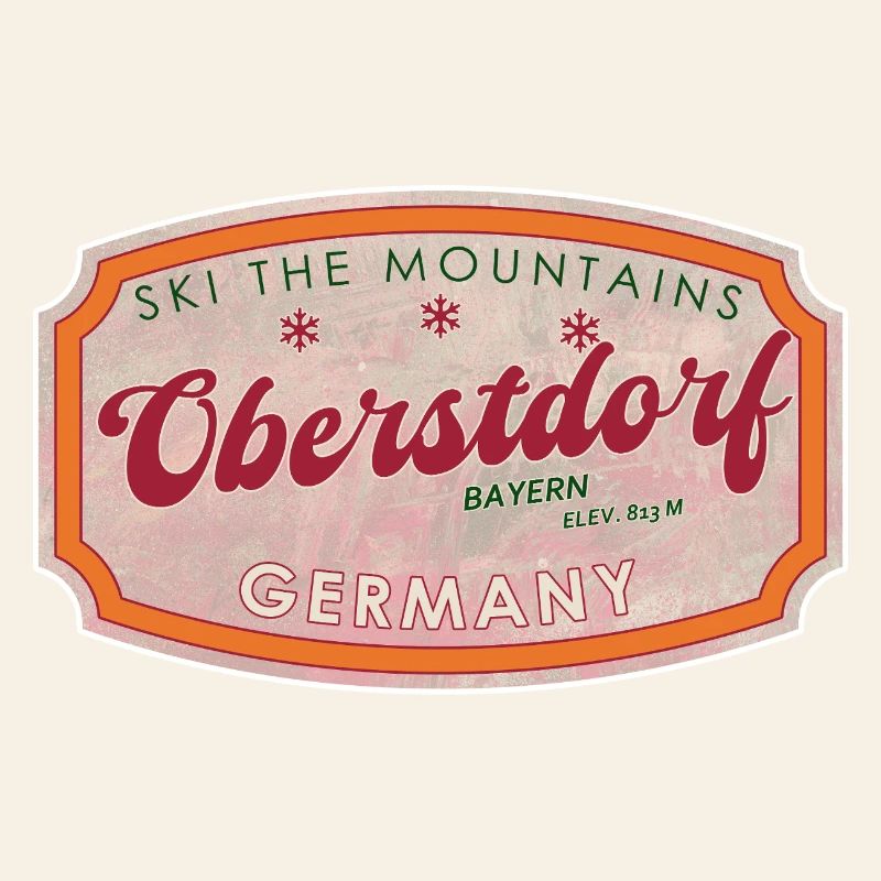 Oberstdorf Bavaria Retro Ski-Marke