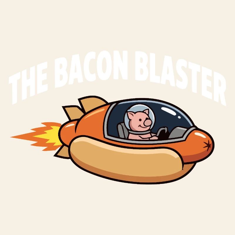 Bacon Blaster : design drôle de fusée Space Pig