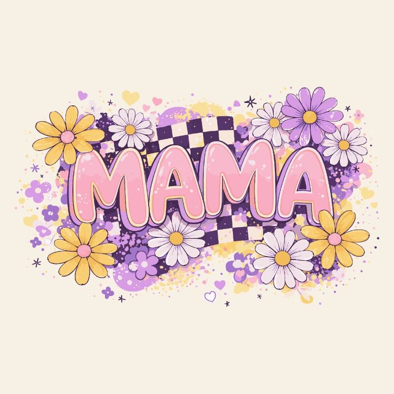 MAMA Damier Rétro et Fleurs Pastel | Chic