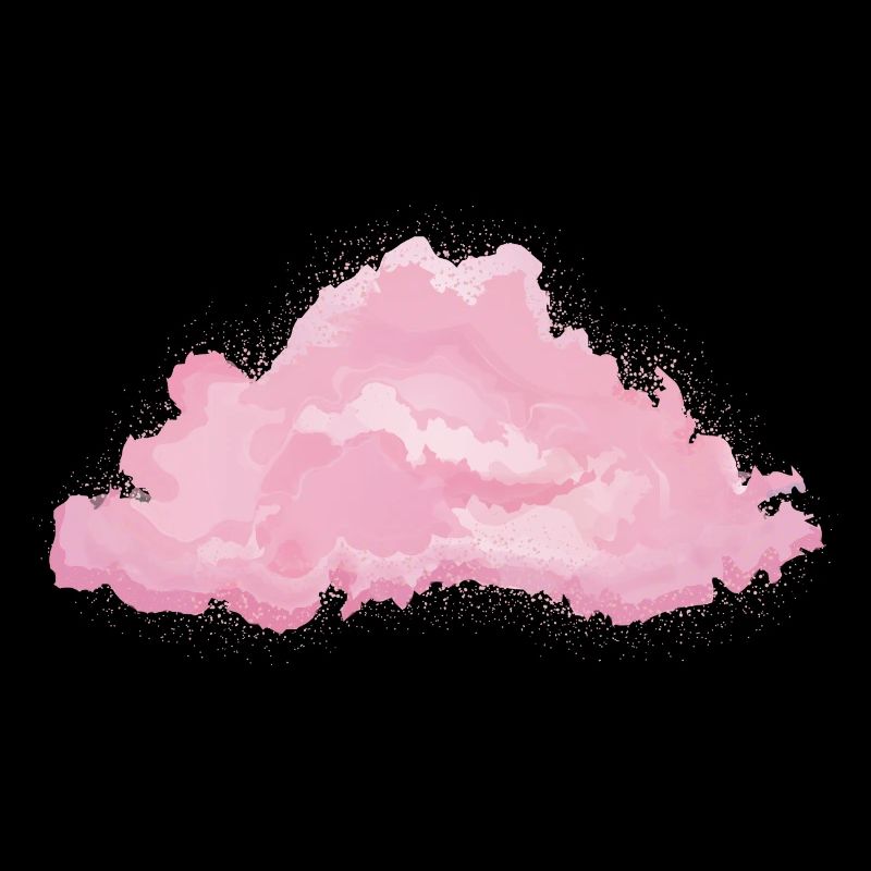 single fluffy white cloud in pink
