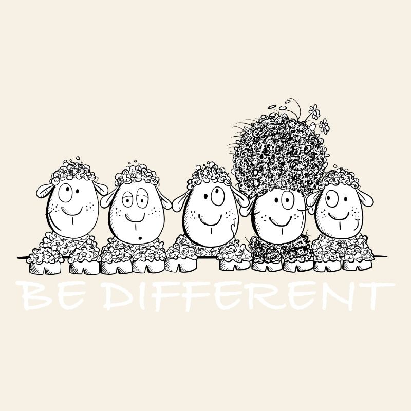 Be Different Schafe mit Spruch
