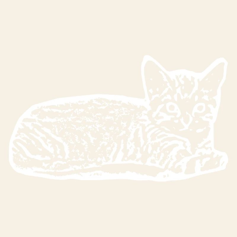 Chat White Silhouette Cadeau Cat Lover