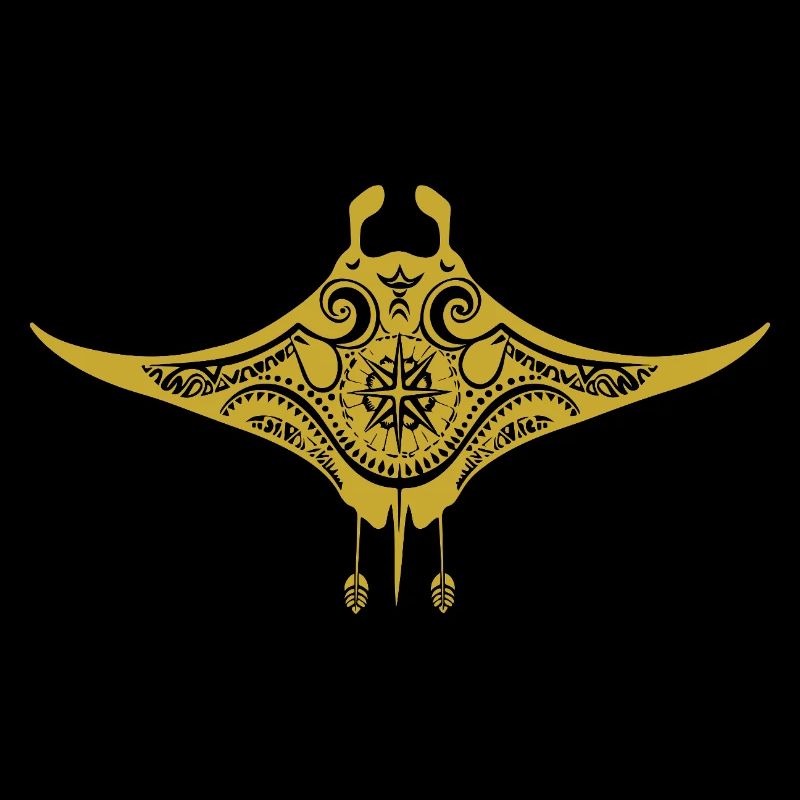 Stammes-Maori Polynesischer Stachelrochen Matau Mantarochen