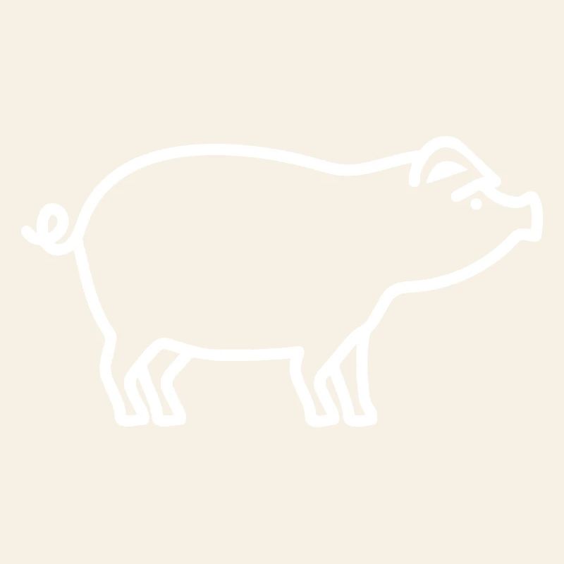 Mignon cochon silhouette ferme minimaliste