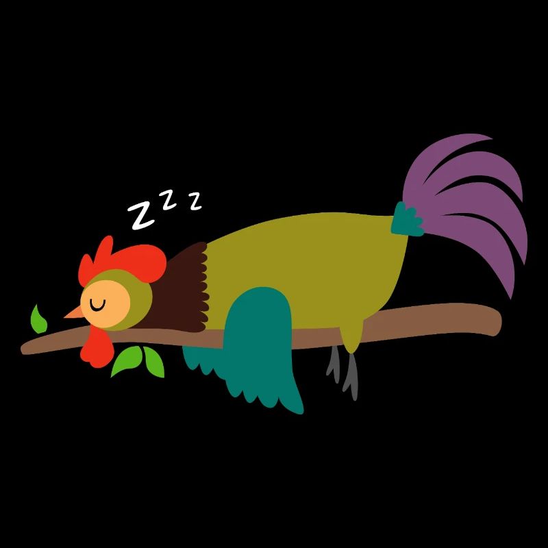 Sleeping Rooster Cockerel Chicken Design Gift