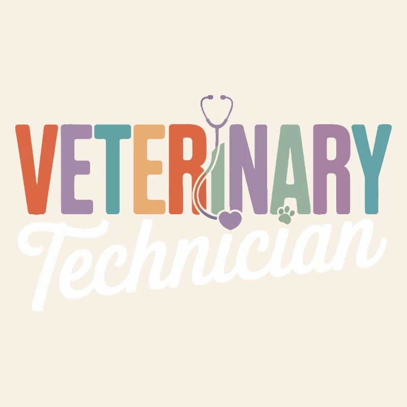 Veterinary Technician Rainbow Logo