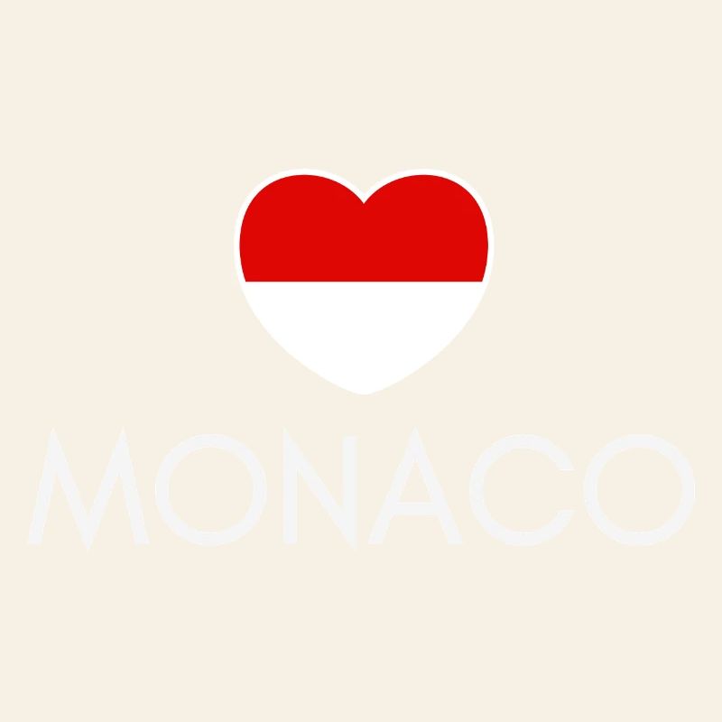 Cœur avec le drapeau de Monaco, j’adore Monaco