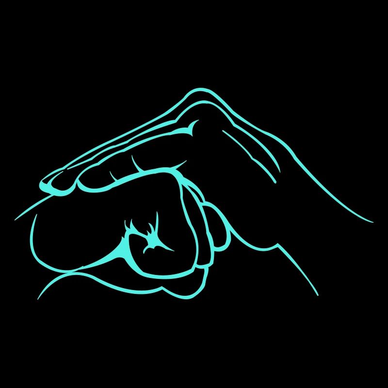 Poignée de main en turquoise néon