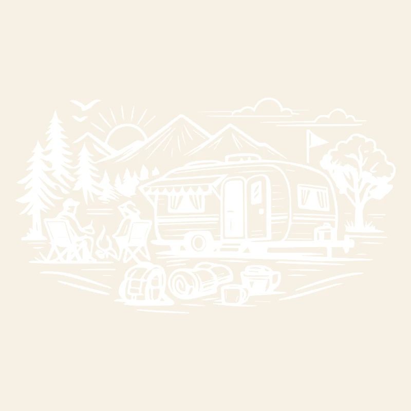 Camping Anhaenger Landschaft 