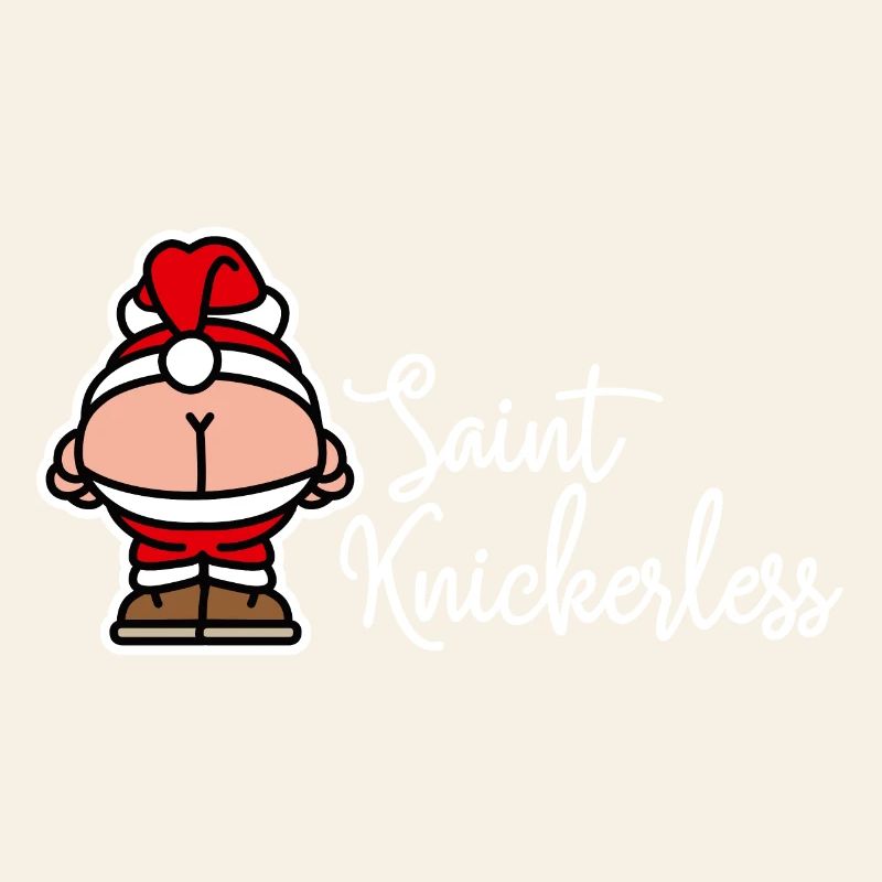 Jeu de mots du Père Noël St. Knickerless coquin Noël