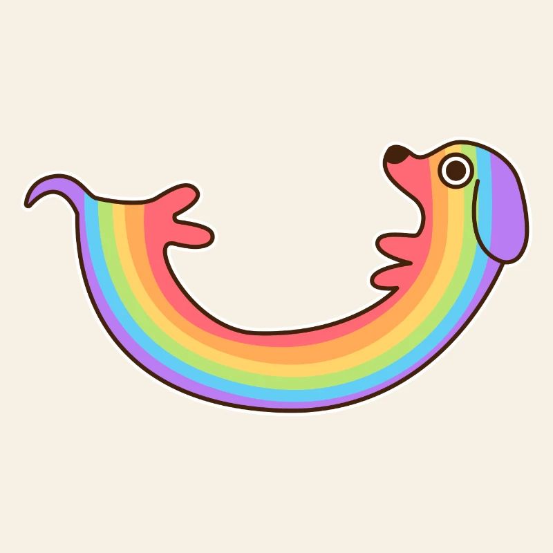 Chien arc-en-ciel. Chien de couleur. Chien arc-en-ciel *