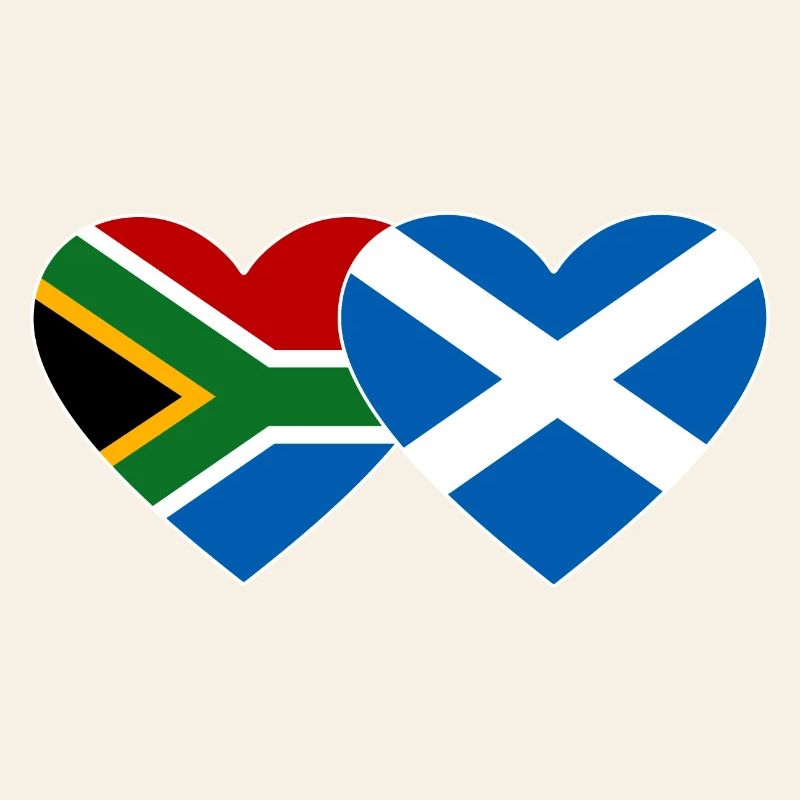 Afrique du Sud Écosse Flag Heart