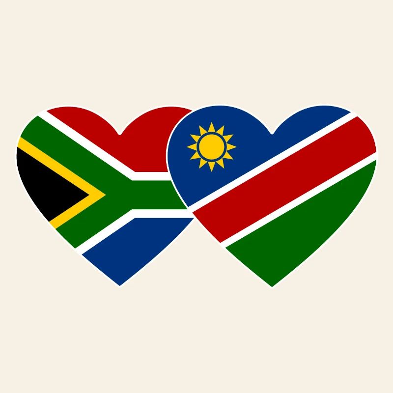 Südafrika Namibia Flagge Herz
