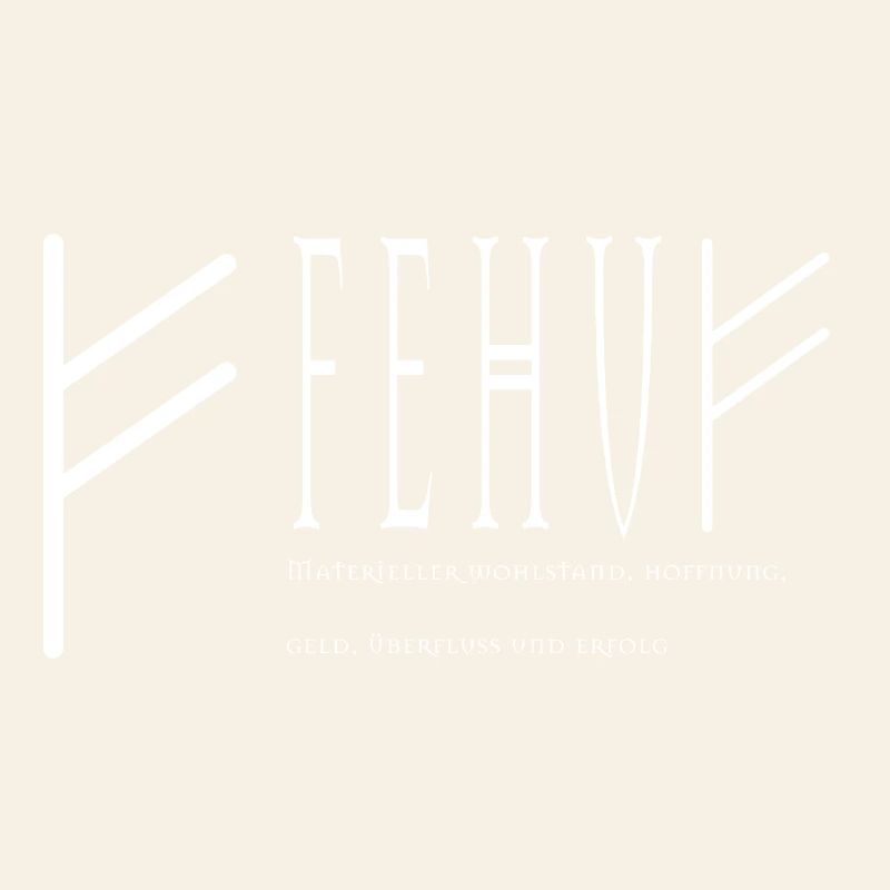 Lettrage Fehu design blanc