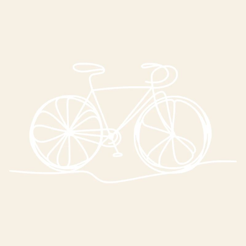 Fahrrad in einer Linie