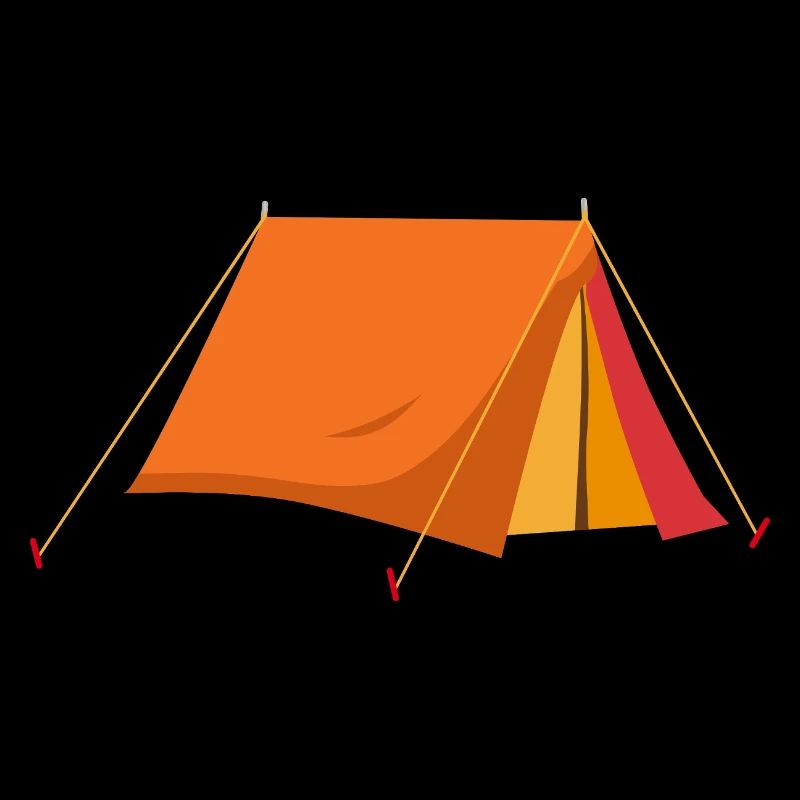 Vintage tent in orange-red with camping flair