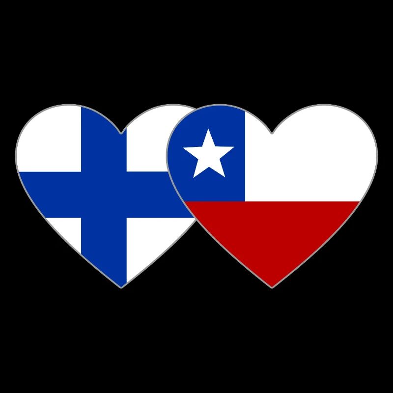 Finlande Chili Drapeau Coeur