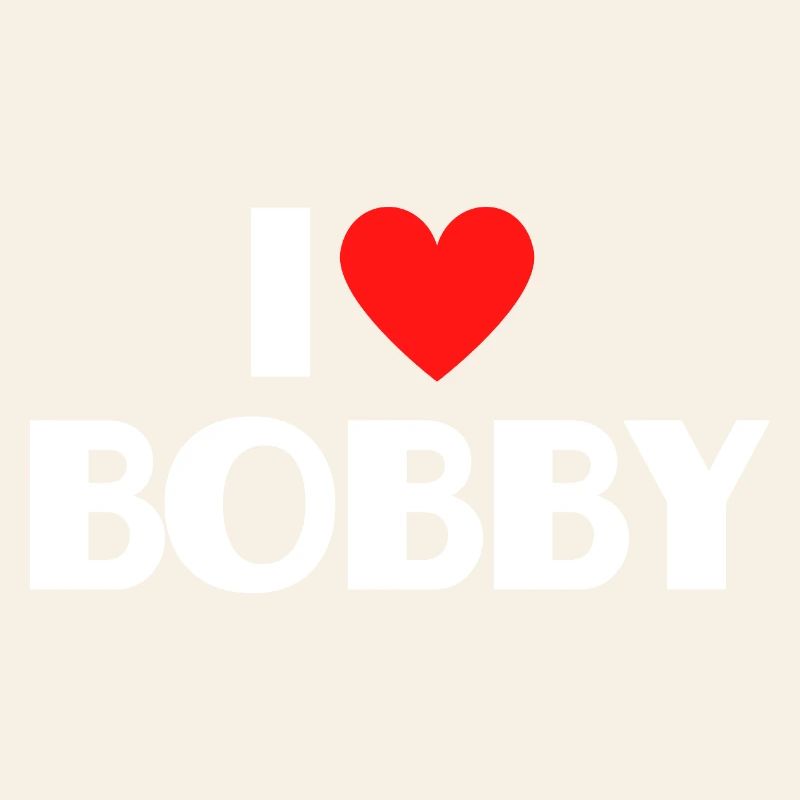 J’adore Bobby Red Heart Déclaration rétro