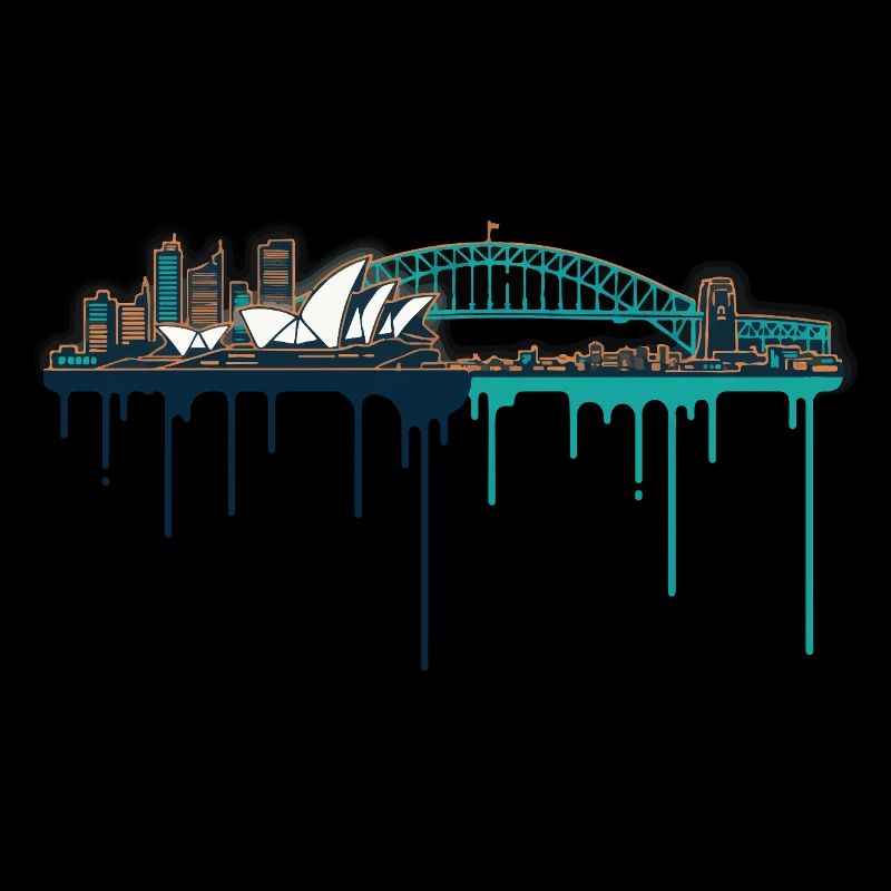 Sydney Skyline Neon Drop Print