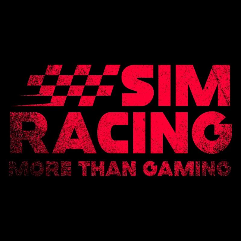 Sim Racing Neon Checkered Logo