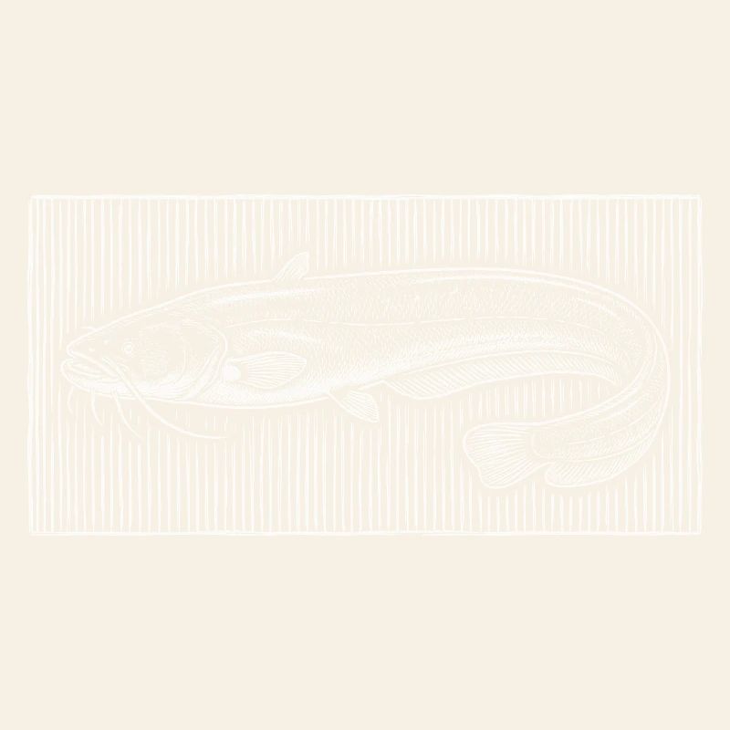 Gravure sur bois vintage de poisson-chat – Pêcheur classique