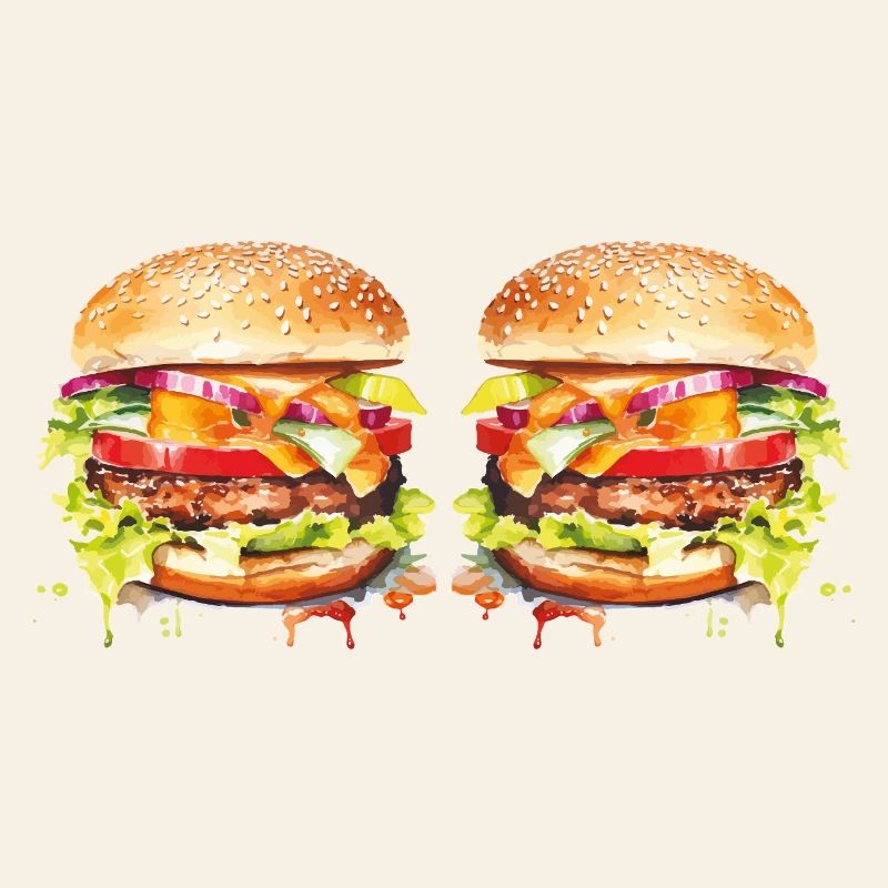 Explosion de l’aquarelle de Burger