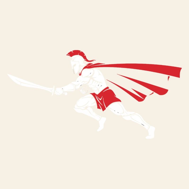 Spartiate Attaque Épée Mascotte Spartan Dash