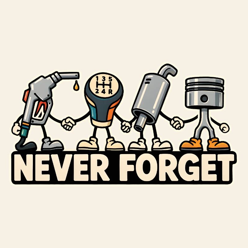 Never Forget – Verbrennungsmotor Auto Retro Design