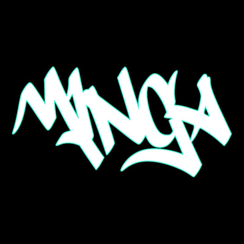 Graffiti Mibga Neon Schriftzug
