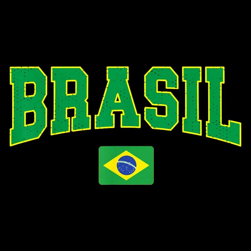 Brasil Block Letters with Flag