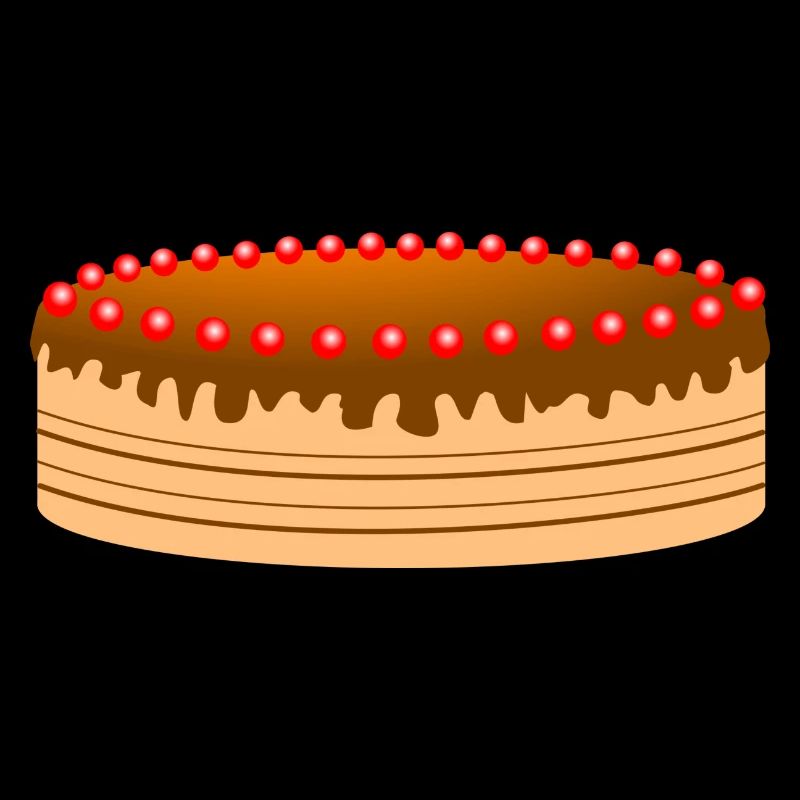 Gâteau au chocolat avec perles de sucre rouge