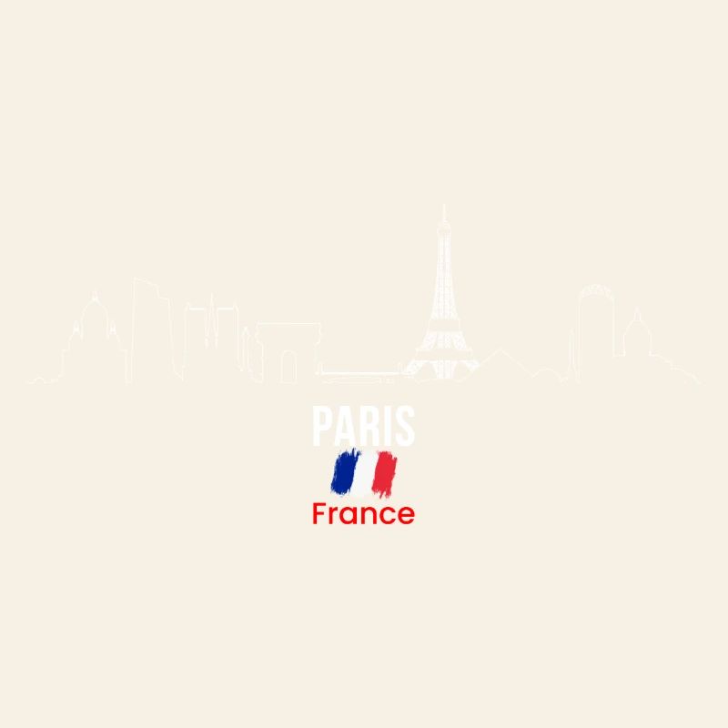Paris Skyline Line Art