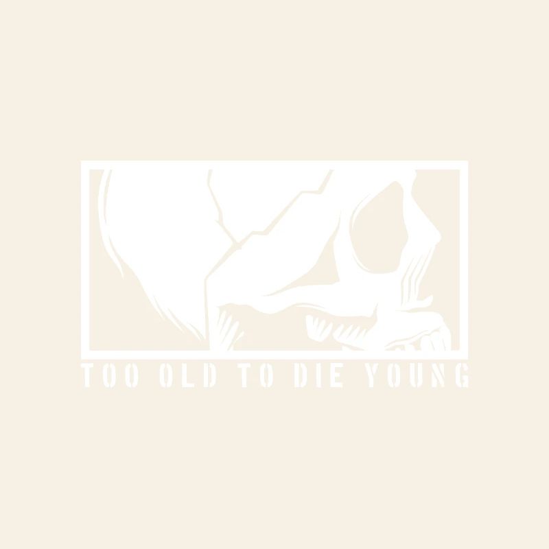 TOO OLD TO DIE YOUNG Skull Skeleton Rocker